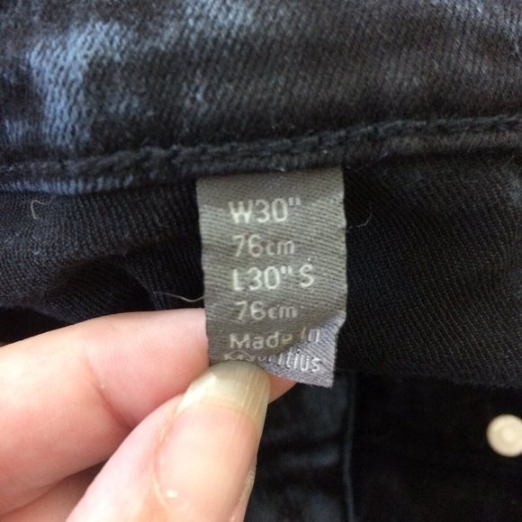 Asos Women's Skinny Jeans Acid Wash Blue Black Denim Size 28x27.5 Mid Rise - Picture 5 of 8